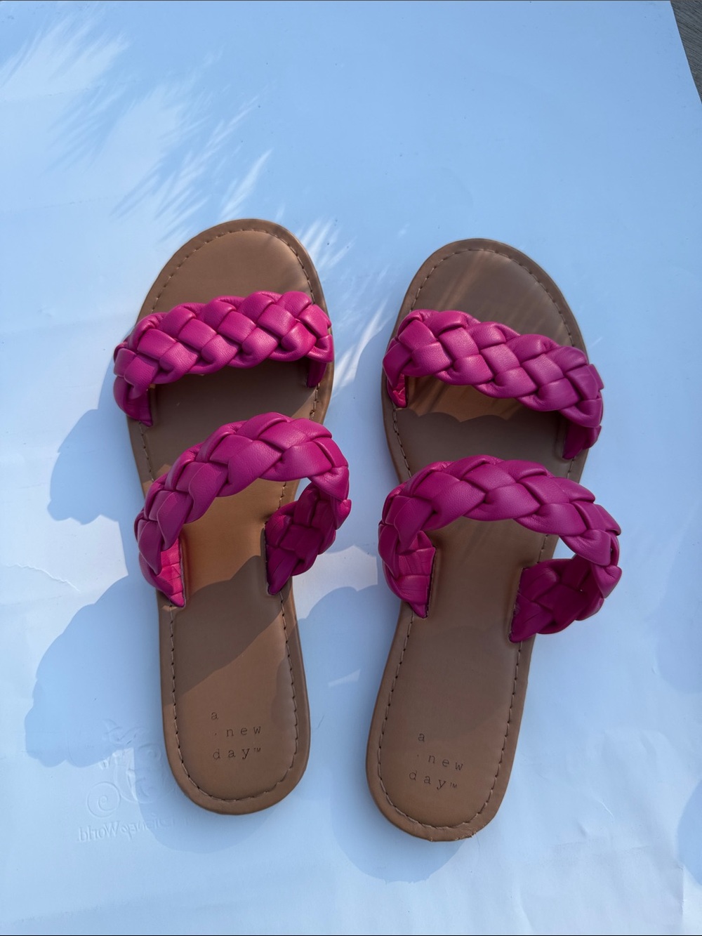 a new day Pink Braided Double-Strap Slide Sandals - Women